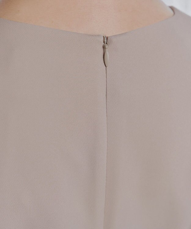 Tiaclasse 【3WAY】リボンブローチ＆ベルト付きフレアワンピース グレージュ