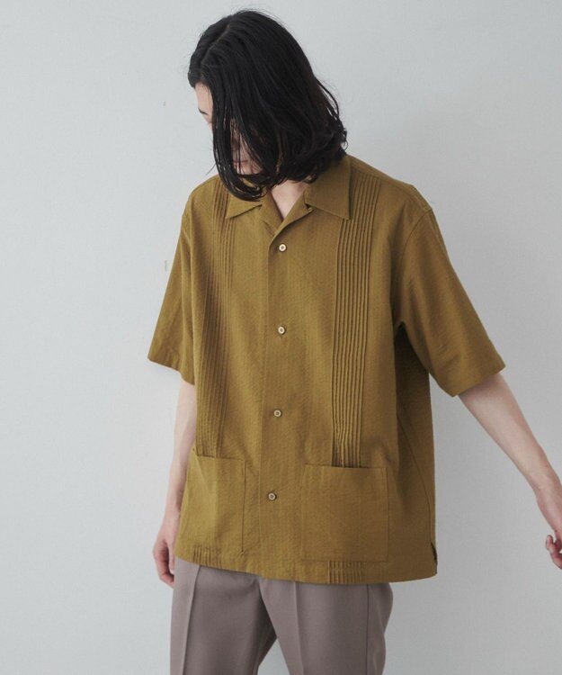 WEGO 【ユニセックス着用ITEM】キューバシャツ カーキ
