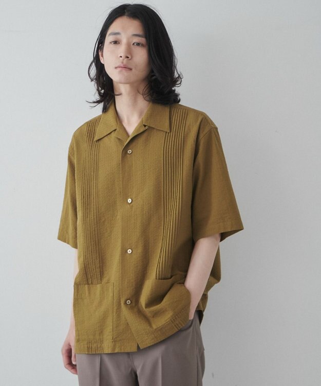 WEGO 【ユニセックス着用ITEM】キューバシャツ カーキ