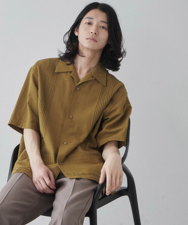 WEGO 【ユニセックス着用ITEM】キューバシャツ カーキ