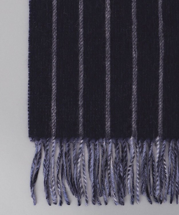 GOTAIRIKU リバーシブルカシミヤ混マフラー ネイビー系1