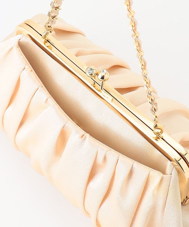 ANY SIS 【2WAY】サテンギャザーパーティ バッグ ゴールド系