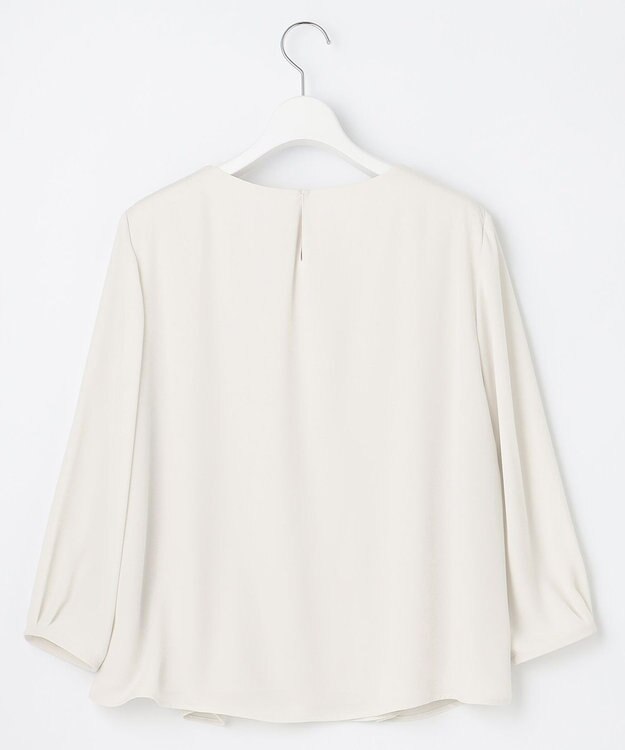 23区 L 【洗える】シルキーデシン ギャザー カットソー ベージュ系