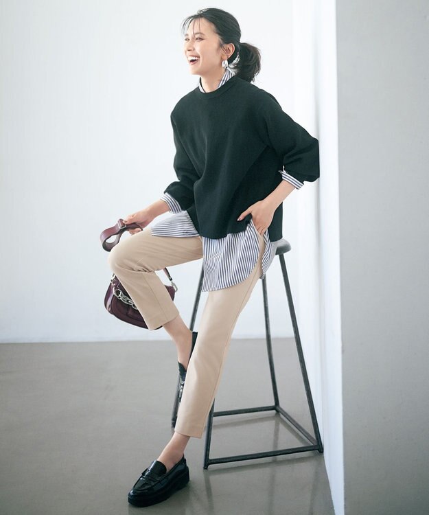 UNFILO フォルムニット ボリュームスリーブ ブラック