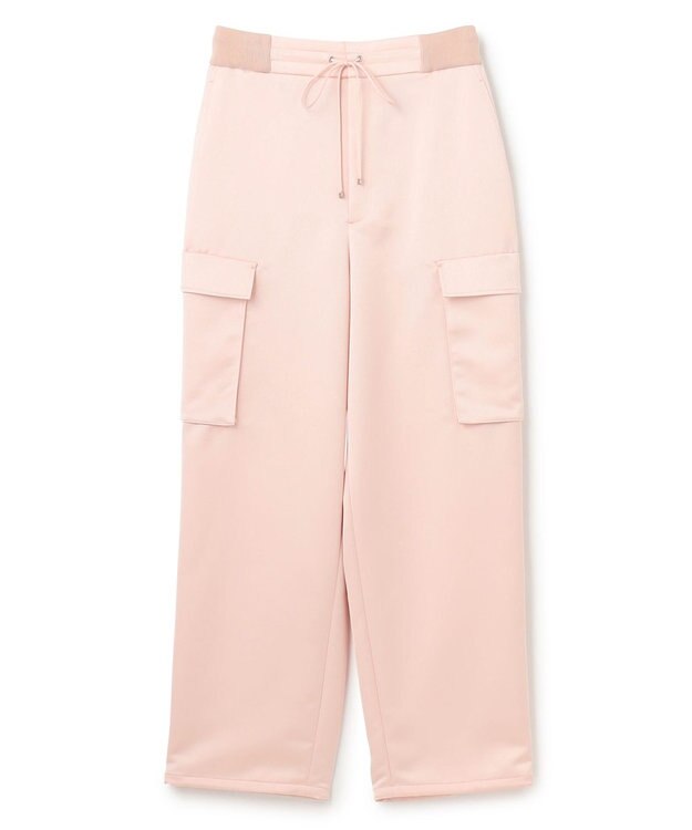 uncrave 【洗濯機洗い可】サテン イージーカーゴパンツ（uncrave WHITE） ベビーピンク