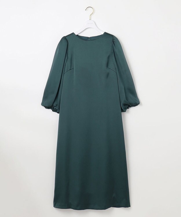 ANY SIS 【洗える】シフォンスリーブサック ドレス グリーン