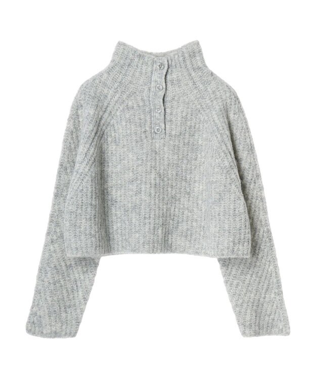 earth music&ecology フワフワＭＩＸハイネックショートニット Light Gray
