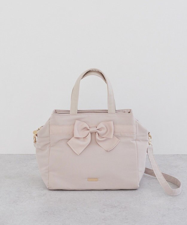 Maison de FLEUR グログランリボン3ルーム2Wayトートバッグ Pink