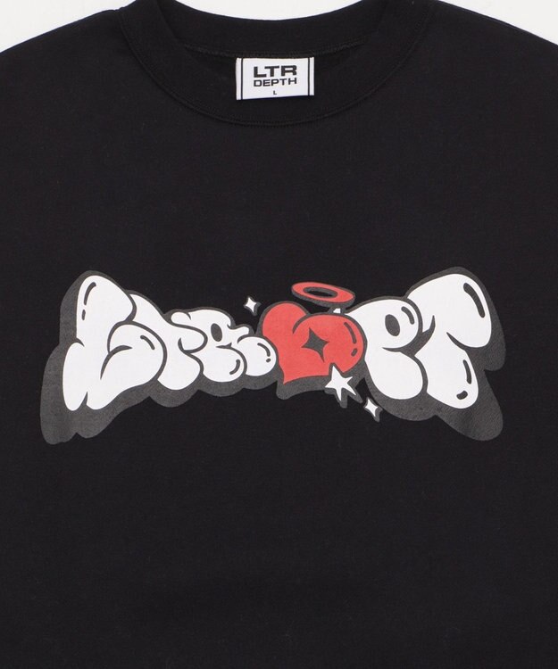 WEGO 【ユニセックス着用ITEM/MLサイズ展開】ハートモチーフプルオーバー ブラック