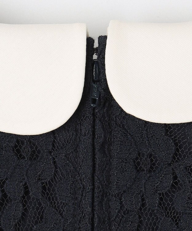 組曲 KIDS 【150-170cm】シフォンプリーツコンビ ワンピース ネイビー系