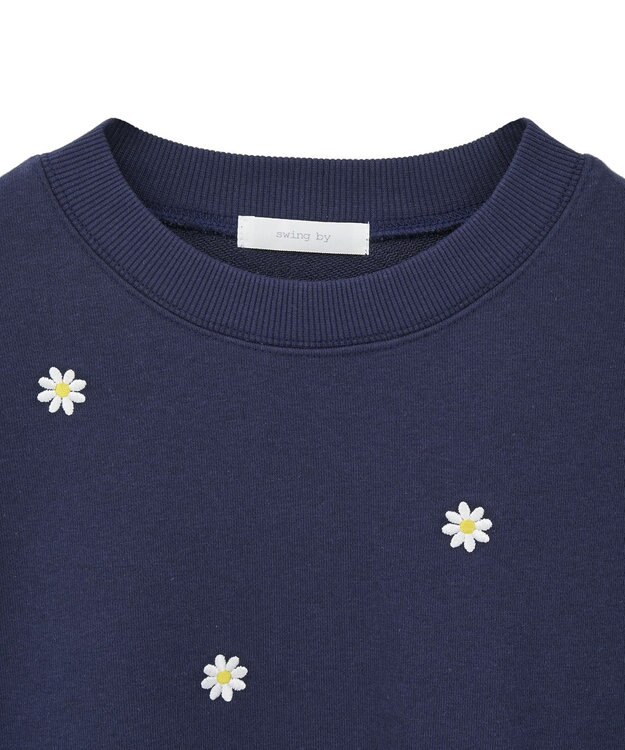 Green Parks ・ｓｗｉｎｇ　ｂｙ　デイジー刺繍スウェット Navy