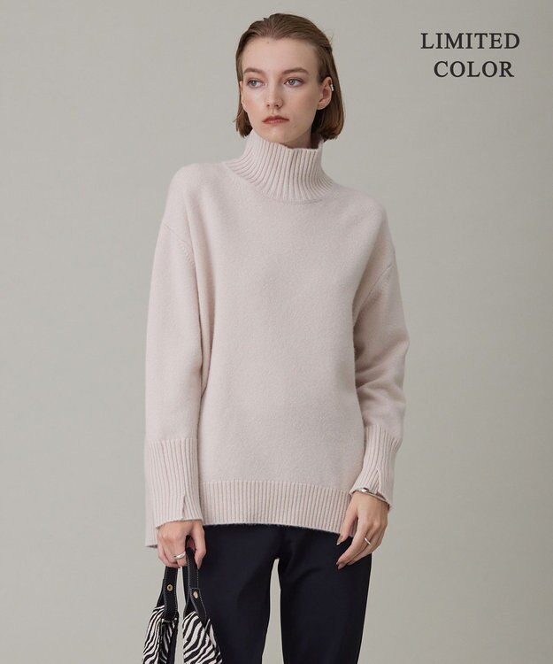 ICB L 【新色追加・WEB限定カラーあり】 ソフトカシミヤミックス ハイネックニット ピンク系［WEB限定］