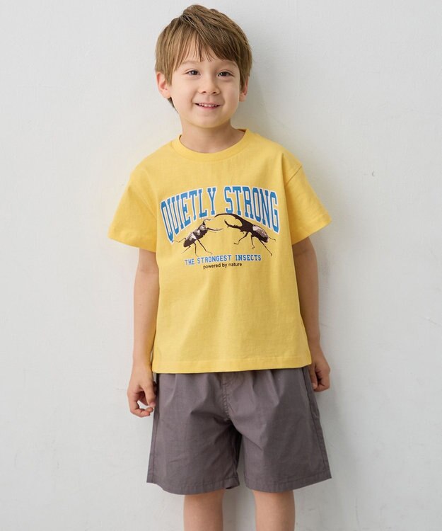 ANY KIDS 【洗濯機可能】昆虫プリント 半袖Tシャツ イエロー