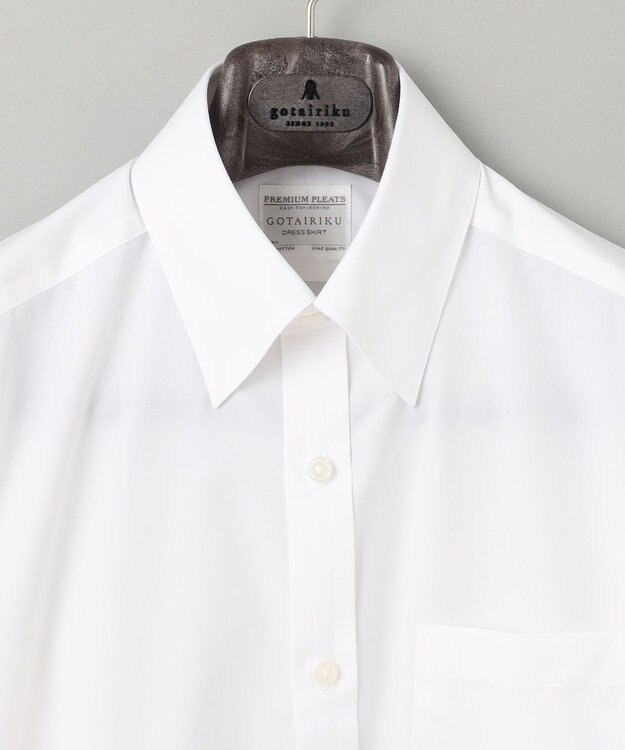GOTAIRIKU 【形態安定】PREMIUMPLEATS_スナップダウン 通年ドレスシャツ ホワイト系