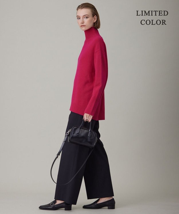 ICB L 【新色追加・WEB限定カラーあり】 ソフトカシミヤミックス ハイネックニット オールドローズ系［WEB限定］