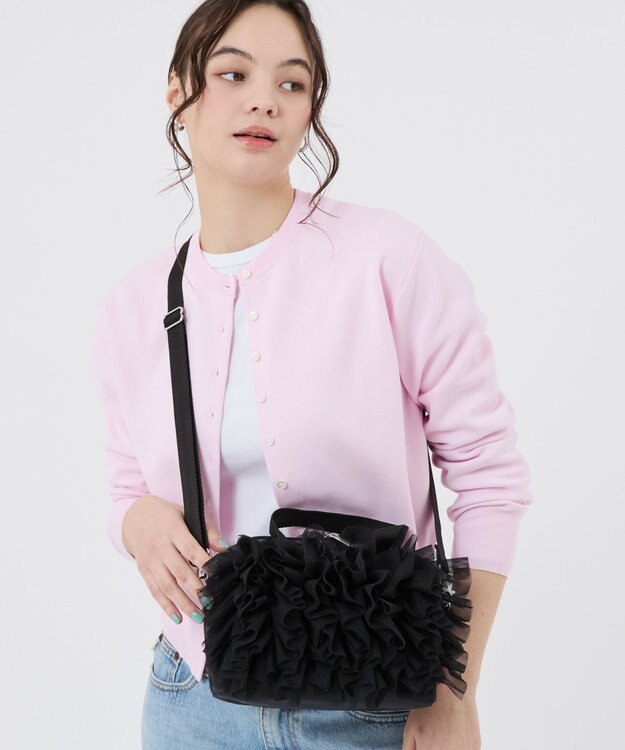 LeSportsac RUFFLE EVERYDAY SM SATCHEL/ブラックレースラッフル ブラックレースラッフル
