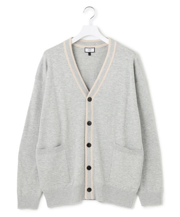 J.PRESS YORK STREET 【UNISEX】ANTI PILLING WOOL Vネックカーディガン ライトグレー系