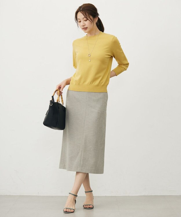 J.PRESS LADIES L Shineシャンブレーツイル スカート グレー系