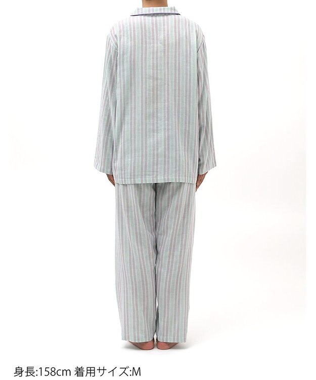 Wing パジャマ 長袖 長ズボン 綿100%(本体) 二重ガーゼ レディース EP8070 ウイング／ワコール パープル