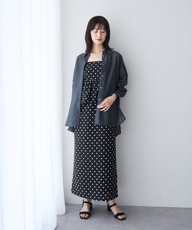 YECCA VECCA バック釦シアーシャツ Charcoal Gray