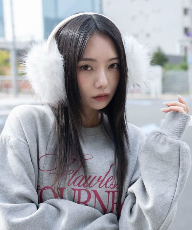 WEGO ボリュームMIXファーイヤーマフ ホワイト