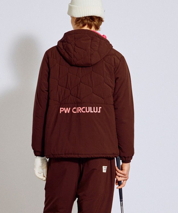 PW CIRCULUS 【撥水加工 / ストレッチ】【MEN】キルティング中綿ブルゾン ゴルフ ダークブラウン系