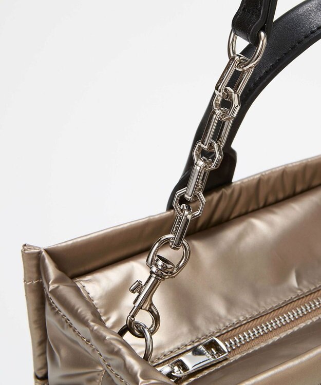 TOPKAPI 【TREASURE TOPKAPI】メタリック パデット ショルダー付 トートバッグ ブロンズ
