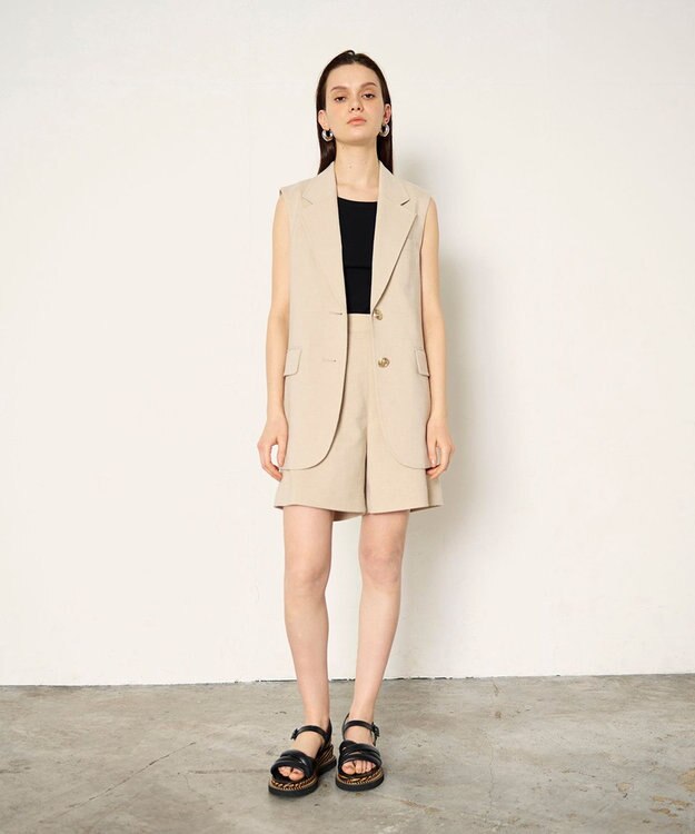 GRACE CONTINENTAL ブッチャーショートパンツ ベージュ