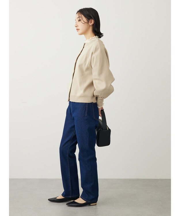 Green Parks ・ｆｕｒｒｙ　ｒａｔｅ２ｗａｙかる~いニットカーデ Light Beige