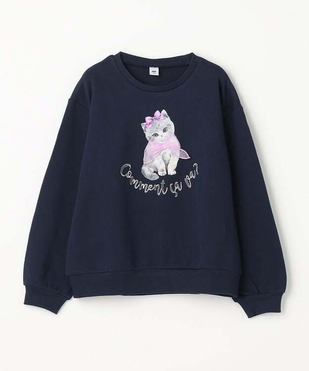 ANY KIDS ネコプリント トレーニャー ネイビー
