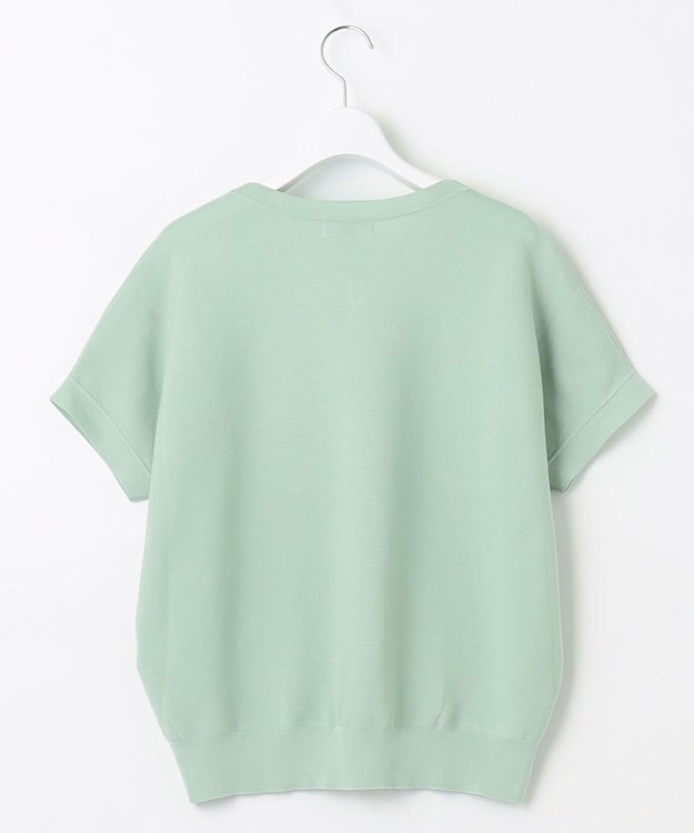 J.PRESS LADIES 【洗える・抗菌防臭】ドルマンガーター ニット ライトグリーン系