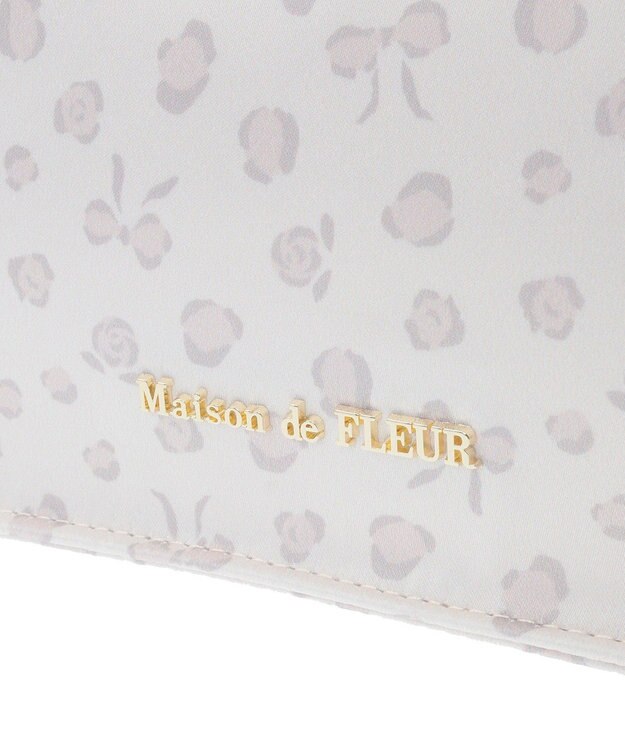 Maison de FLEUR リボンレオパードギャザーハンドルスクエアトート Light Beige