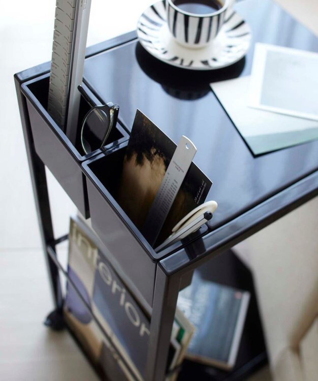 tower サイドテーブルワゴン タワー ブラック ブラック