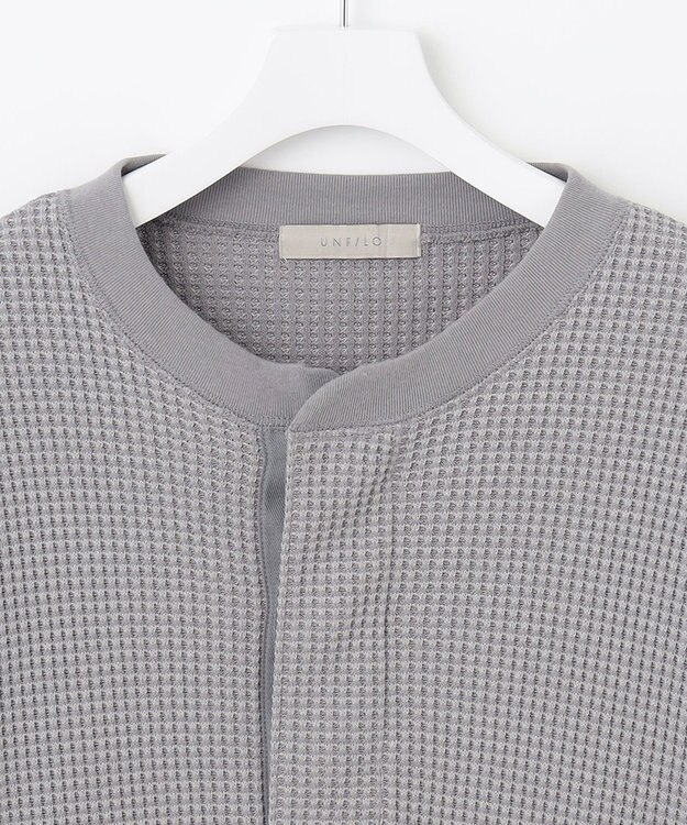 UNFILO MENS イージーケア ワッフル ヘンリーネック [23年春夏商品] グレー