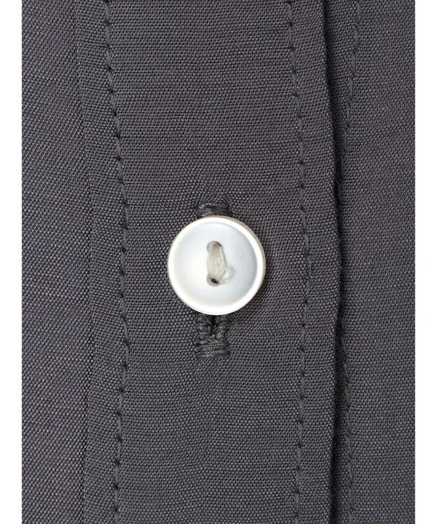 Green Parks バンドカラーシアーシャツ Charcoal Gray