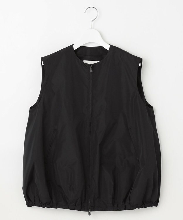 23区 【エステータ】シルクブレンド ライトタフタ ジップアップ ベスト ブラック