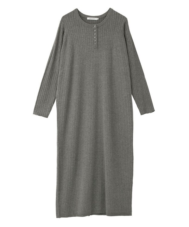 AMERICAN HOLIC バイパチリブヘンリーニットワンピース Gray Mixture