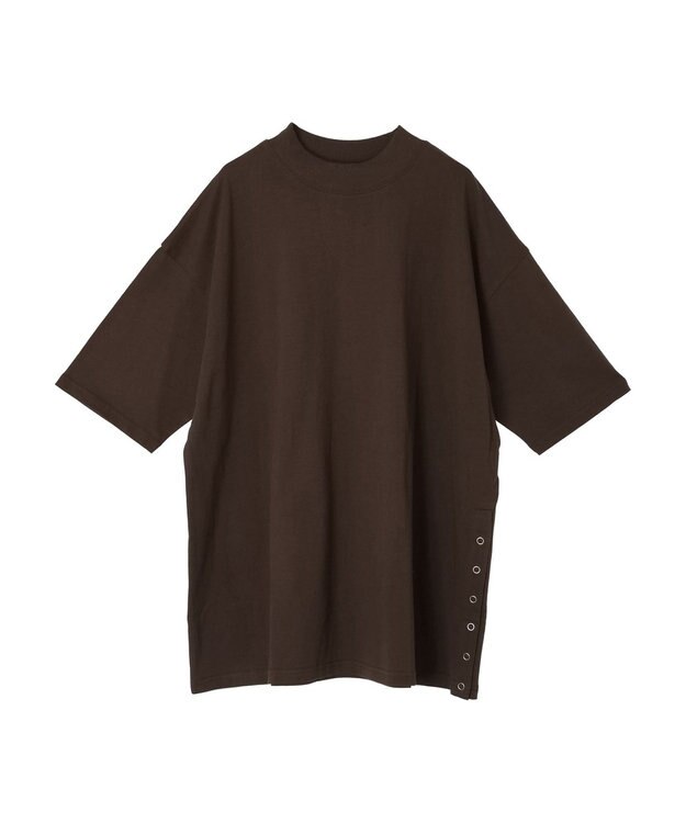 CRAFT STANDARD BOUTIQUE モックネックリングドットチュニック Brown