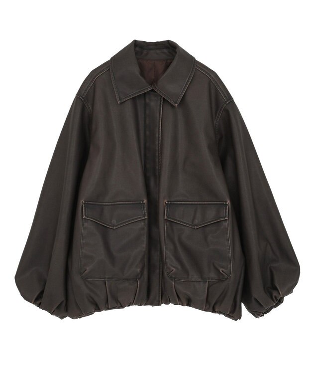 Green Parks ■ＥＳＣＡＲ　フェイクレザーバルーンブルゾン Brown