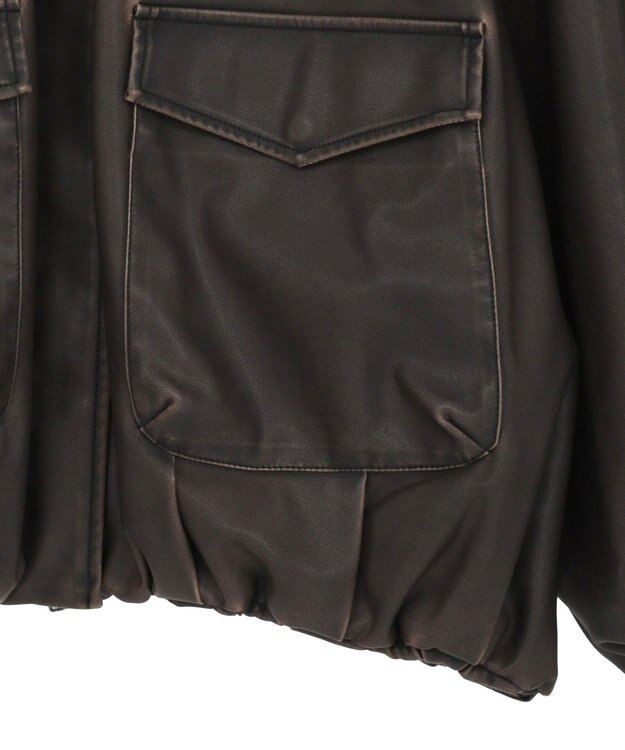 Green Parks ■ＥＳＣＡＲ　フェイクレザーバルーンブルゾン Brown