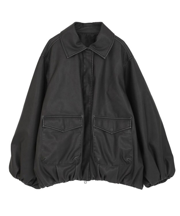 Green Parks ■ＥＳＣＡＲ　フェイクレザーバルーンブルゾン Black