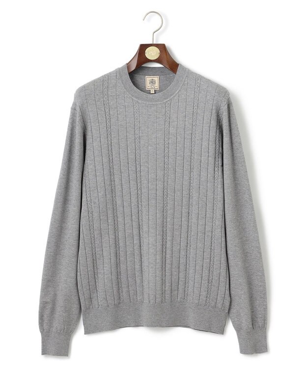 J.PRESS MEN 【ストレッチ性 / イージーケア】【FLEX YARN】クルーネックニット ライトグレー系