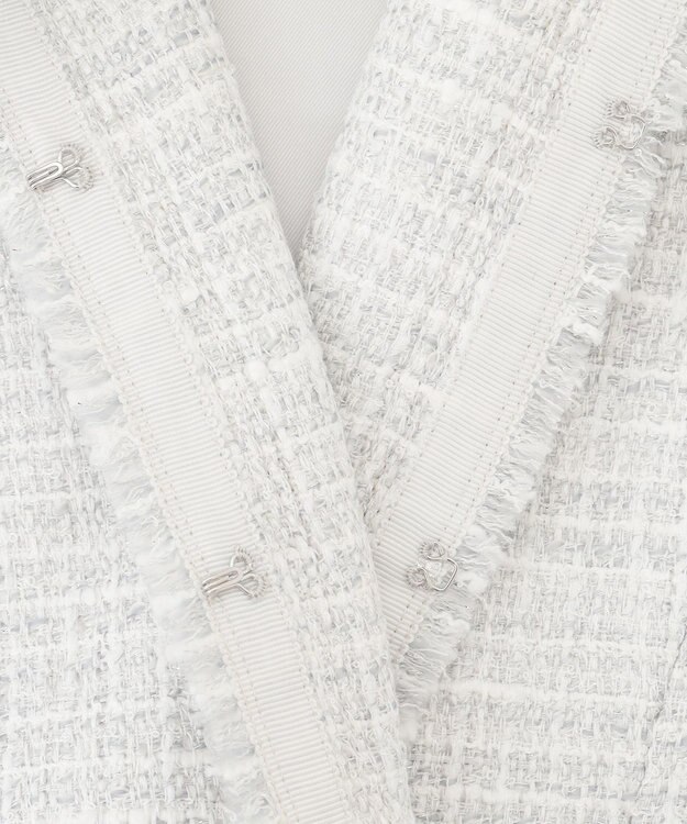 組曲 S 【KUMIKYOKU NAVY】ラメループモールツイード ジャケット ライトグレー系