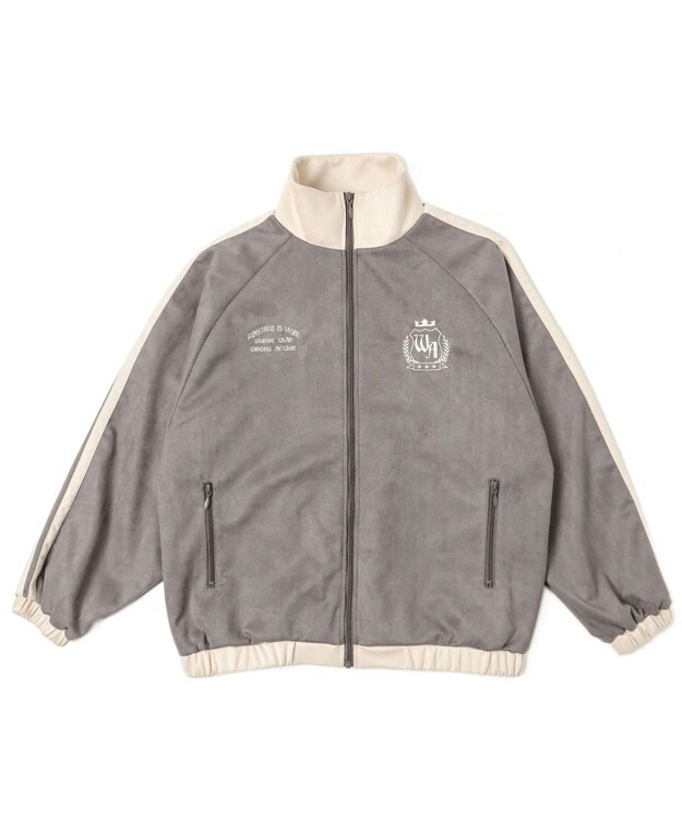 WEGO フェイクスウェードライントラックジャケット ブラック中濃色