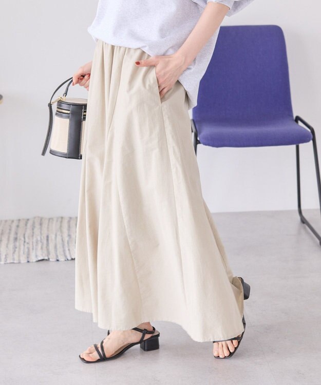 AMERICAN HOLIC ギャザーフレアスカート Gray Beige