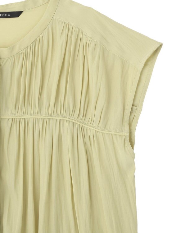 YECCA VECCA <<接触冷感>>フレンチスリーブギャザーブラウス Yellow