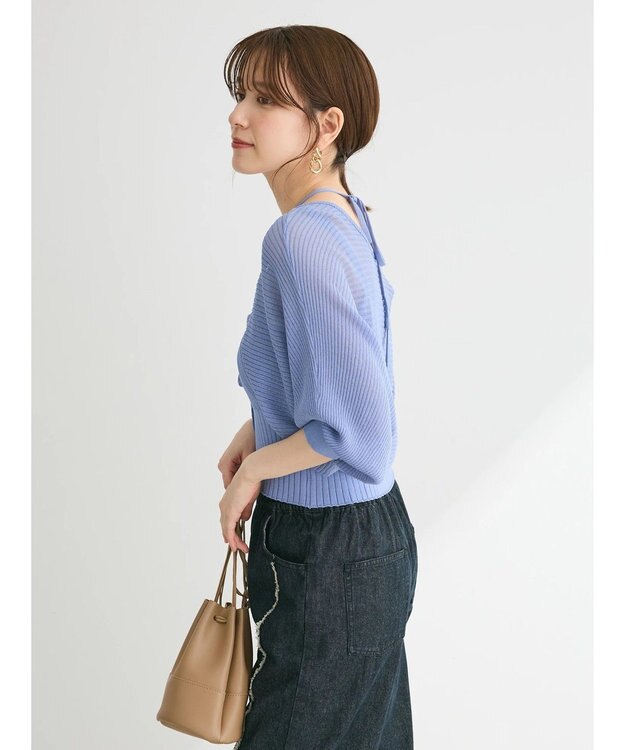 Green Parks ・swing by SET2点ニットボレロ&ニットキャミ Blue