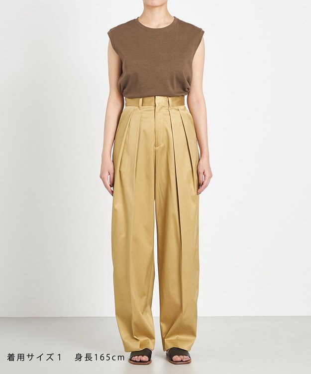 NAVE 【Nave　洗える】クリアジャージー ノースリーブ カーキ系