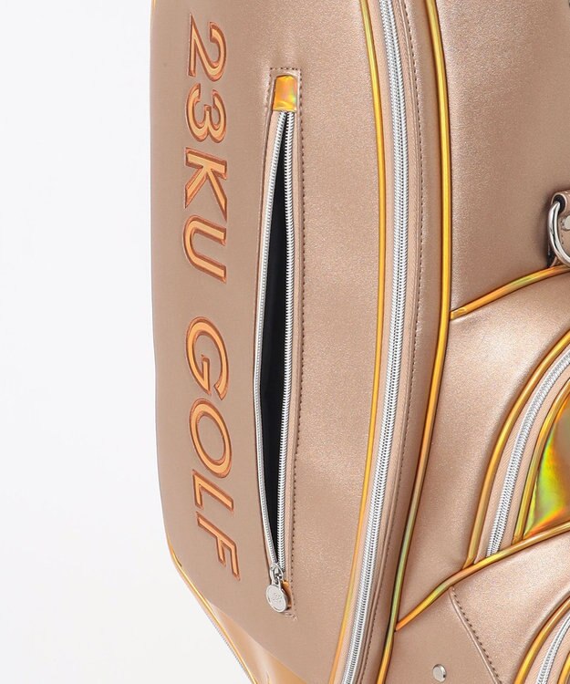 23区GOLF 主役級の華やかさ【UNISEX】ホログラム キャディバッグ 見た目・収納力・機能性抜群 ラウンドに最適！ ベージュ系