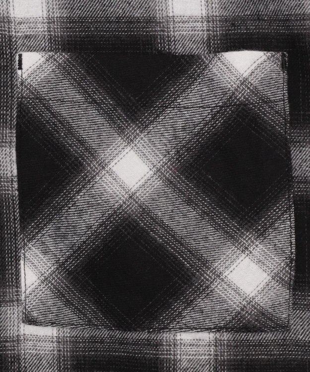 WEGO 【25年秋冬新作】チェックフードBIGネルシャツ ブラック